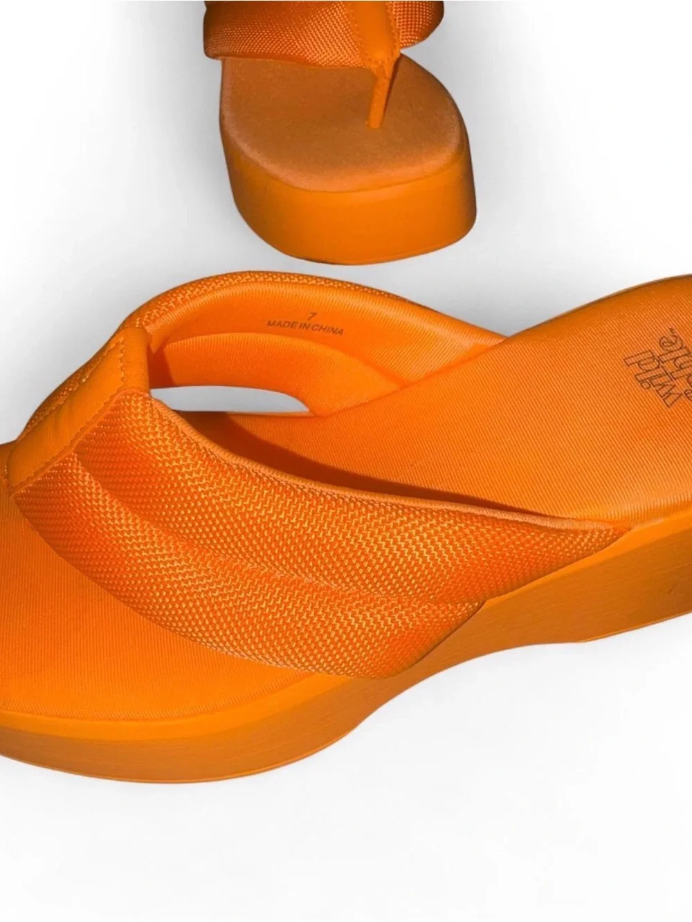 Orange Aerie Bikini Top (Sz Med) + Wild Fable Platform Flip Flop Bundle (Sz 7)